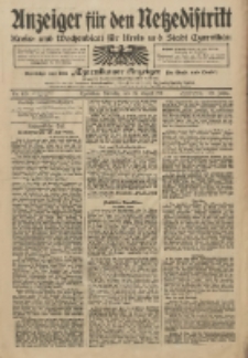 Anzeiger f&uuml;r den Netzedistrikt Kreis- und Wochenblatt f&uuml;r Kreis und Stadt Czarnikau 1911.08.29 Jg.59 Nr102