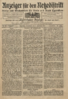 Anzeiger f&uuml;r den Netzedistrikt Kreis- und Wochenblatt f&uuml;r Kreis und Stadt Czarnikau 1911.09.02 Jg.59 Nr104