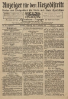 Anzeiger f&uuml;r den Netzedistrikt Kreis- und Wochenblatt f&uuml;r Kreis und Stadt Czarnikau 1911.09.16 Jg.59 Nr111