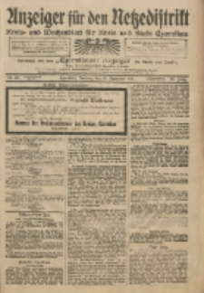 Anzeiger f&uuml;r den Netzedistrikt Kreis- und Wochenblatt f&uuml;r Kreis und Stadt Czarnikau 1911.09.19 Jg.59 Nr112