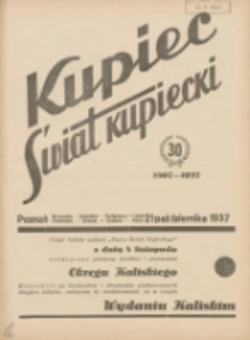 Kupiec-Świat Kupiecki; pisma złączone; oficjalny organ kupiectwa Polski Zachodniej 1937.10.21 R.31 Nr40
