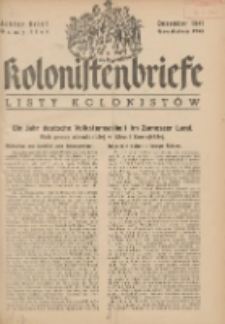 Kolonistenbriefe, Dezember 1941, Achter Brief = Listy Kolonistów, Grudzień 1941, Ósmy list