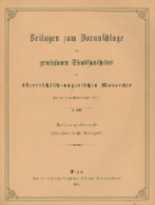 Voranschlag des gemeinsamen Staatshaushaltes der &ouml;sterreichisch-ungarischen Monarchie f&uuml;r das Verwaltungs=jahr 1881. 5.Heft Rechnungs-Controle