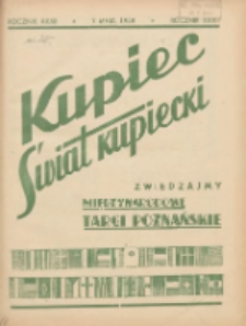 Kupiec-Świat Kupiecki; pisma złączone; oficjalny organ kupiectwa Polski Zachodniej 1938.05.07 R.32 Nr20
