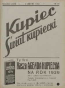 Kupiec-Świat Kupiecki; pisma złączone; oficjalny organ kupiectwa Polski Zachodniej 1938.08.06 R.32 Nr33
