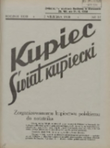 Kupiec-Świat Kupiecki; pisma złączone; oficjalny organ kupiectwa Polski Zachodniej 1938.09.03 R.32 Nr37