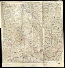 Mapa turytyczna Karpat Polskich.