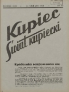 Kupiec-Świat Kupiecki; pisma złączone; oficjalny organ kupiectwa Polski Zachodniej 1938.09.24 R.32 Nr40