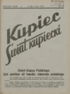 Kupiec-Świat Kupiecki; pisma złączone; oficjalny organ kupiectwa Polski Zachodniej 1938.12.03 R.32 Nr50