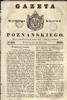Gazeta Wielkiego Xięstwa Poznańskiego 1843.09.16 Nr217