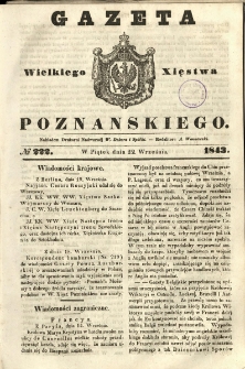 Gazeta Wielkiego Xięstwa Poznańskiego 1843.09.22 Nr222