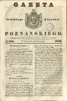 Gazeta Wielkiego Xięstwa Poznańskiego 1843.09.27 Nr226