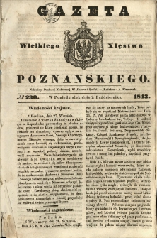 Gazeta Wielkiego Xięstwa Poznańskiego 1843.10.02 Nr230