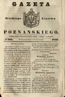 Gazeta Wielkiego Xięstwa Poznańskiego 1843.10.07 Nr235