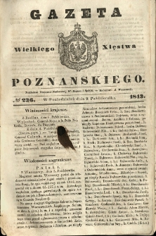 Gazeta Wielkiego Xięstwa Poznańskiego 1843.10.09 Nr236