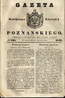 Gazeta Wielkiego Xięstwa Poznańskiego 1843.10.11 Nr238