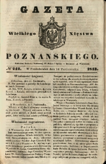 Gazeta Wielkiego Xięstwa Poznańskiego 1843.10.16 Nr242