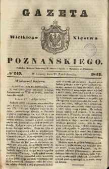 Gazeta Wielkiego Xięstwa Poznańskiego 1843.10.21 Nr247