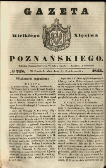 Gazeta Wielkiego Xięstwa Poznańskiego 1843.10.23 Nr248