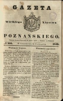 Gazeta Wielkiego Xięstwa Poznańskiego 1843.10.26 Nr251