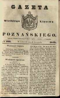 Gazeta Wielkiego Xięstwa Poznańskiego 1843.11.09 Nr263