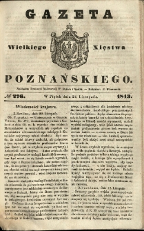 Gazeta Wielkiego Xięstwa Poznańskiego 1843.11.24 Nr276
