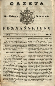 Gazeta Wielkiego Xięstwa Poznańskiego 1843.11.30 Nr281