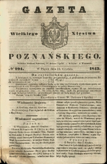 Gazeta Wielkiego Xięstwa Poznańskiego 1843.12.15 Nr294