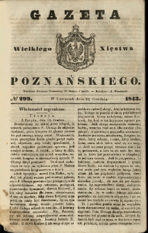 Gazeta Wielkiego Xięstwa Poznańskiego 1843.12.21 Nr299