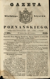 Gazeta Wielkiego Xięstwa Poznańskiego 1843.12.23 Nr301