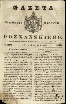 Gazeta Wielkiego Xięstwa Poznańskiego 1843.12.28 Nr303