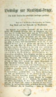 Beitr&auml;ge zur Realschul-Frage den hohen H&auml;usern des preussischen Landtages gewidmet