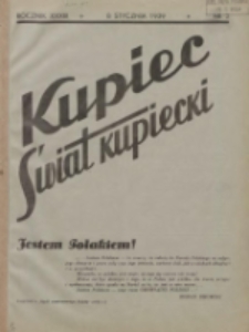 Kupiec-Świat Kupiecki; pisma złączone; oficjalny organ kupiectwa Polski Zachodniej 1939.01.08 R.33 Nr2