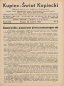 Kupiec-Świat Kupiecki; pisma złączone; oficjalny organ kupiectwa Polski Zachodniej 1939.04.30 R.33 Nr18; XIX Międzynarodowe Targi Poznańskie 30.IV-7.V