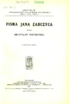 Pisma Jana Żabczyca
