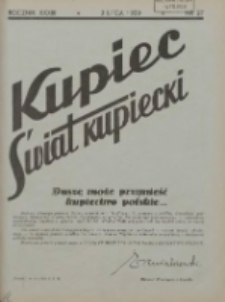 Kupiec-Świat Kupiecki; pisma złączone; oficjalny organ kupiectwa Polski Zachodniej 1939.07.02 R.27