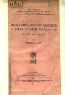 Rozdrabnianie gruntów chłopskich w byłym zaborze austrjackim od roku 1787 do 1931