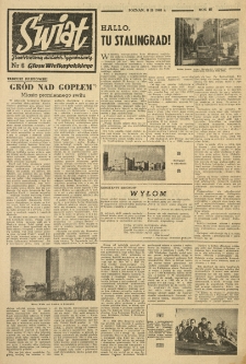 Świat. Ilustrowany dodatek tygodniowy Głosu Wielkopolskiego. 1948.02.08 R.3 nr6