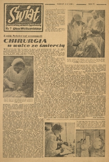 Świat. Ilustrowany dodatek tygodniowy Głosu Wielkopolskiego. 1948.02.15 R.3 nr7