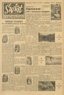 Świat. Ilustrowany dodatek tygodniowy Głosu Wielkopolskiego. 1948.03.21 R.3 nr12