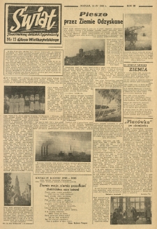 Świat. Ilustrowany dodatek tygodniowy Głosu Wielkopolskiego. 1948.04.11 R.3 nr15