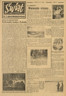 Świat. Ilustrowany dodatek tygodniowy Głosu Wielkopolskiego. 1948.04.25 R.3 nr17