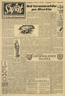 Świat. Ilustrowany dodatek tygodniowy Głosu Wielkopolskiego. 1948.07.11 R.3 nr28