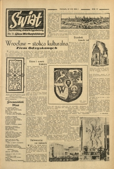 Świat. Ilustrowany dodatek tygodniowy Głosu Wielkopolskiego. 1948.08.22 R.3 nr34