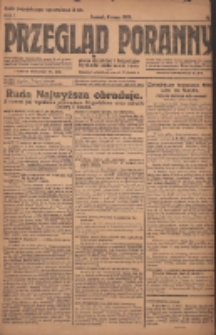 Przegląd Poranny: pismo niezależne i bezpartyjne 1921.05.02 R.1 Nr2