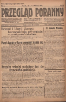 Przegląd Poranny: pismo niezależne i bezpartyjne 1921.05.27 R.1 Nr26