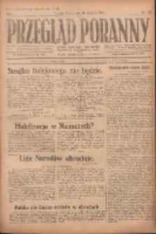 Przegląd Poranny: pismo niezależne i bezpartyjne 1921.08.31 R.1 Nr122
