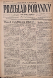 Przegląd Poranny: pismo niezależne i bezpartyjne 1921.10.19 R.1 Nr171