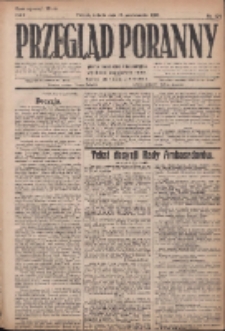 Przegląd Poranny: pismo niezależne i bezpartyjne 1921.10.22 R.1 Nr174