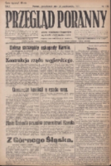 Przegląd Poranny: pismo niezależne i bezpartyjne 1921.10.24 R.1 Nr176